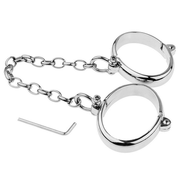 Metal Handcuffs and Ankle Cuffs with Chain / BDSM Restraints / Sex Toys for Women and Men - EVE's SECRETS